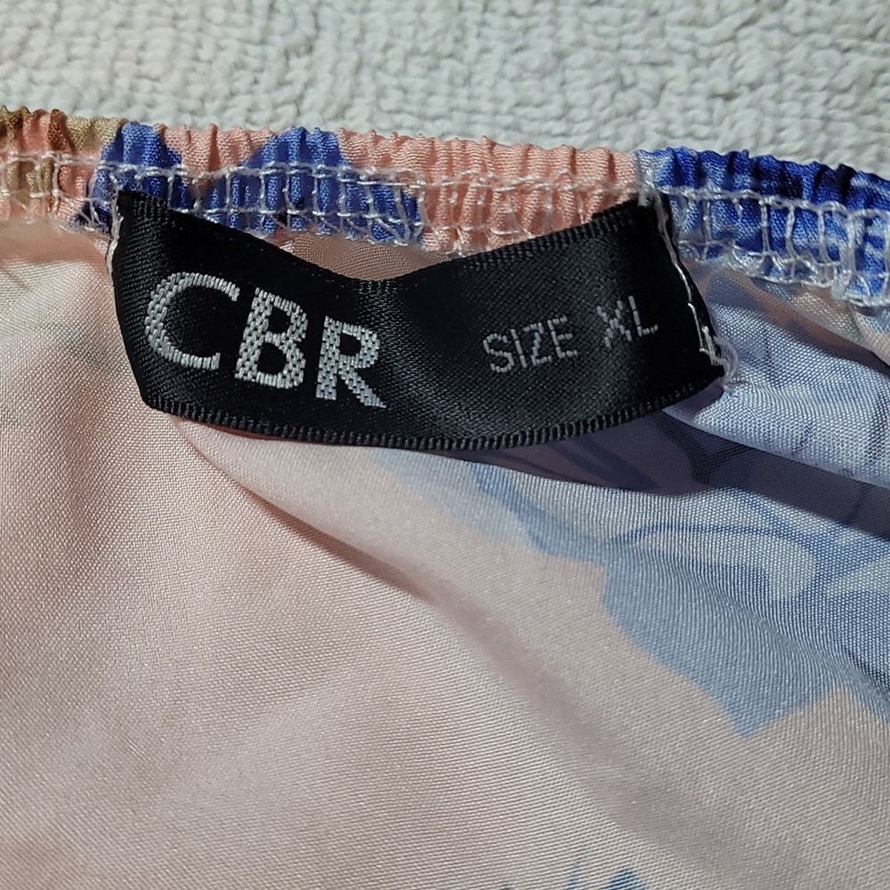 CBR Beautiful Blush Pink Floral Lace-Up Crop Top XL - Picture 6 of 8